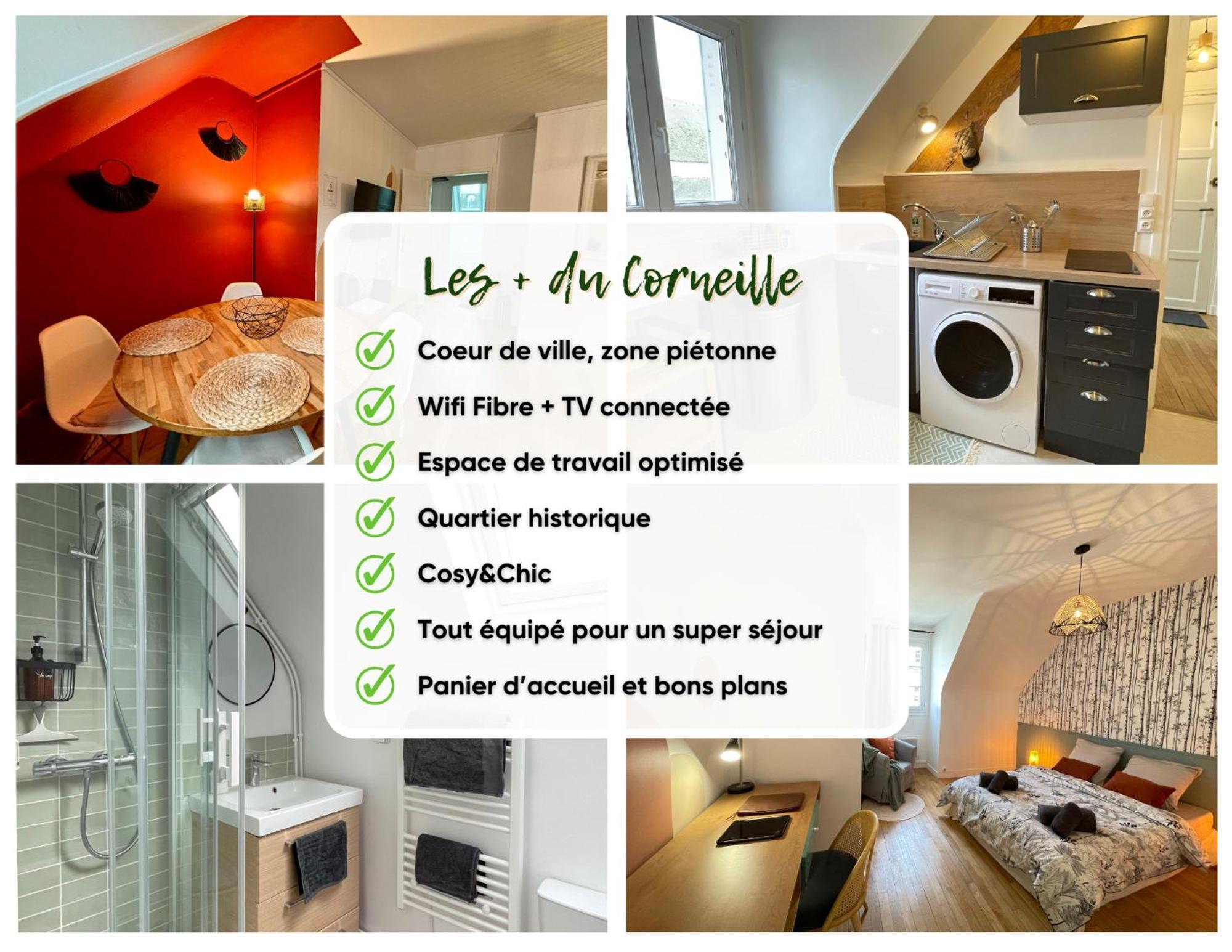 Le Corneille - Ideal Pros & Couples - Centre Historique - Chateau 5Min - Gare 10Min - Au Calme - Fibre كومبيينْيِ المظهر الخارجي الصورة